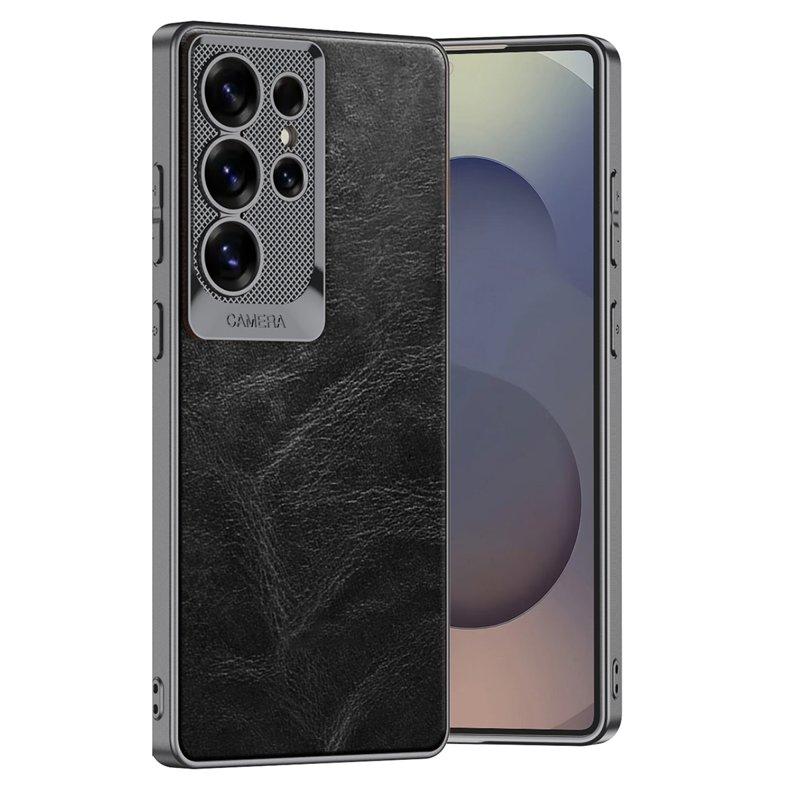 GKK Mobilskal till Samsung Galaxy S25 Ultra Waxy PU + TPU + PC - Svart