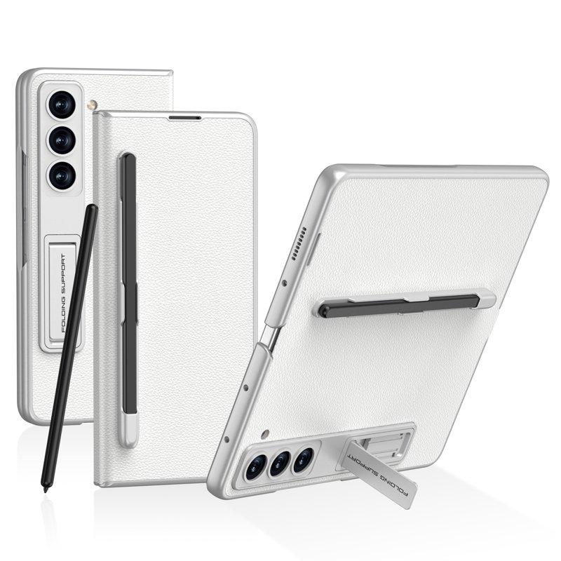 GKK Samsung Galaxy Z Fold5 Fodral PU Läder - Silver