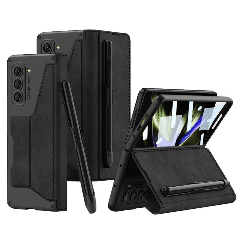 GKK Samsung Galaxy Z Fold5 Fodral PU Läder - Svart
