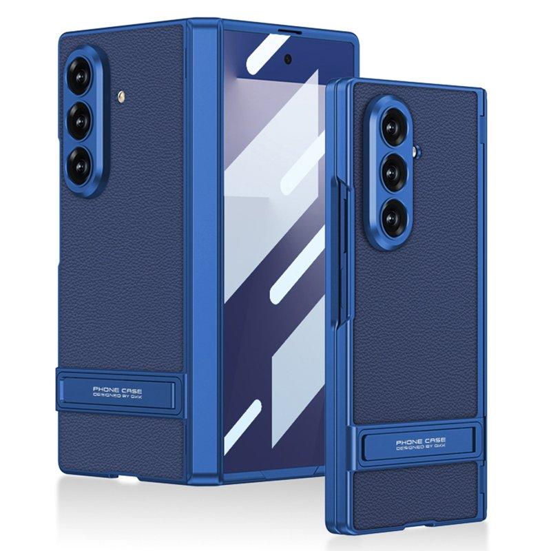 GKK Samsung Galaxy Z Fold7 Fodral Kickstand PU PC - Blå