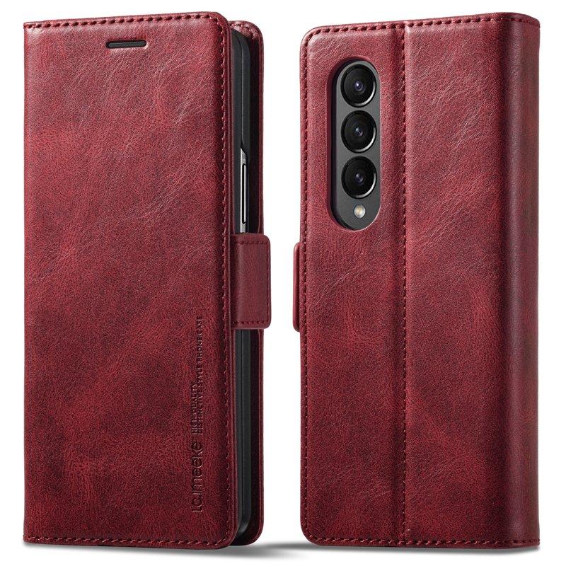 LC.IMEEKE för Samsung Galaxy Z Fold3 5G Plånboksfodral Konstläder - Röd