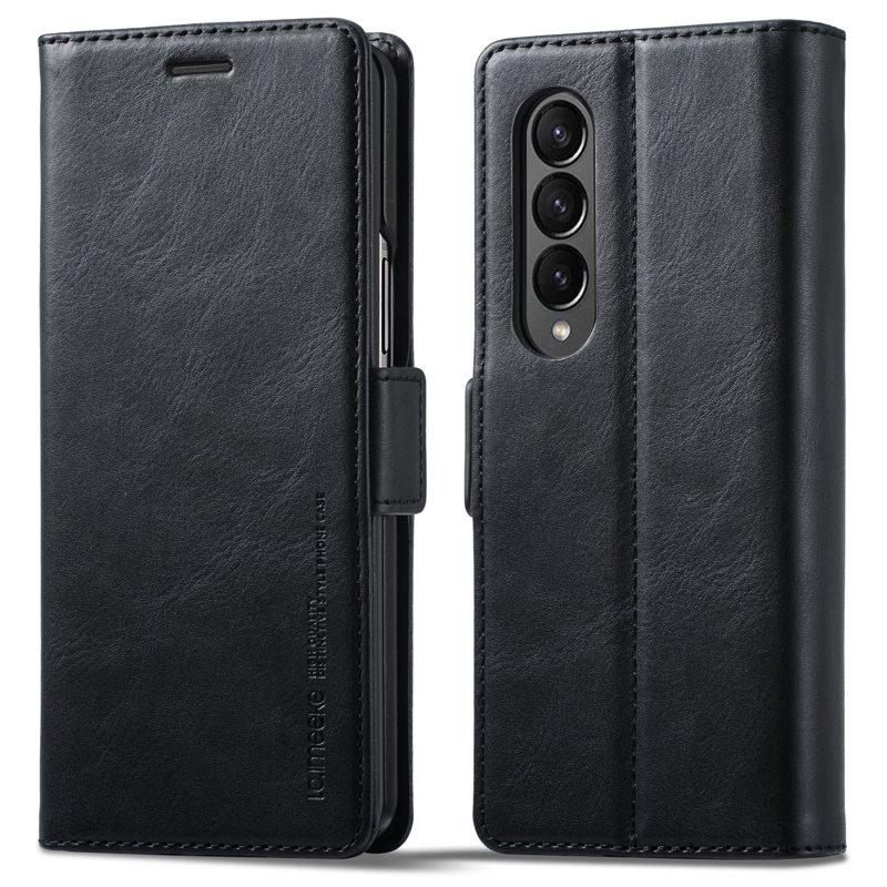 LC.IMEEKE för Mobilskal till Samsung Galaxy Z Fold3 5G KonstLäder - Svart