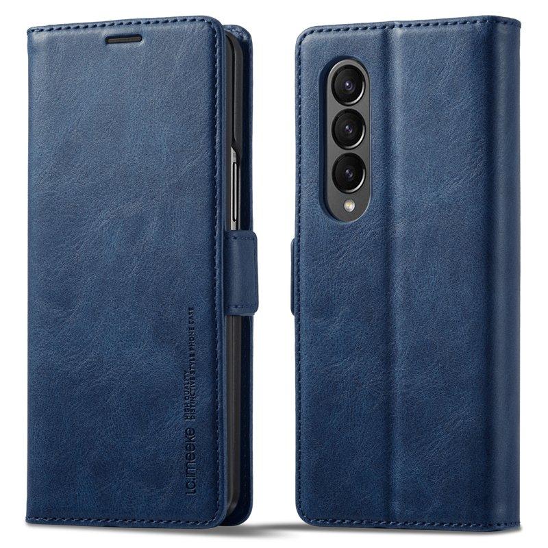 LC.IMEEKE för Samsung Galaxy Z Fold4 Plånboksfodral Konstläder - Blå