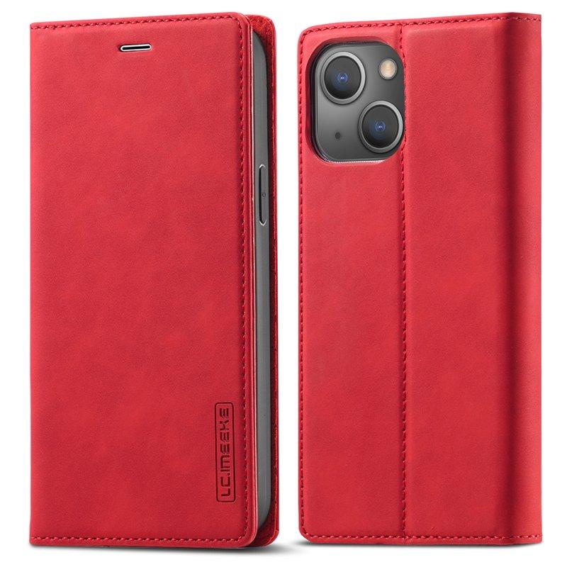 LC.IMEEKE Mobilskal till iPhone 13 mini KonstLäder - Röd