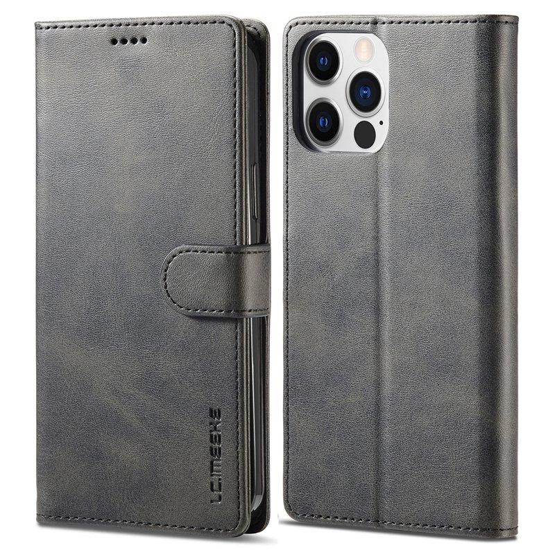 LC.IMEEKE iPhone 14 Pro Max Plånboksfodral Konstläder - Svart