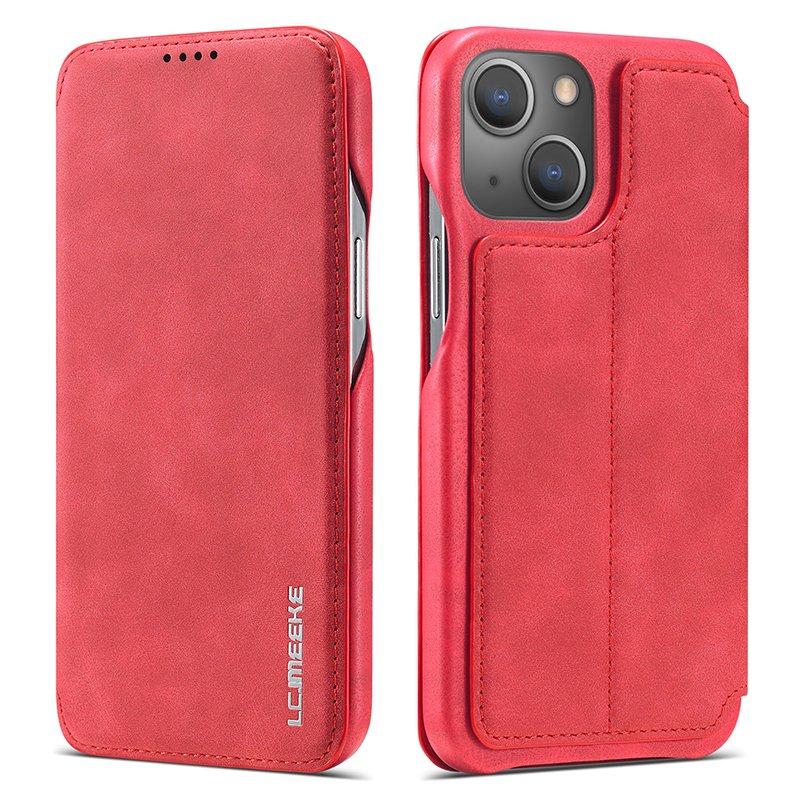 LC.IMEEKE iPhone 15 Fodral KonstLäder - Röd