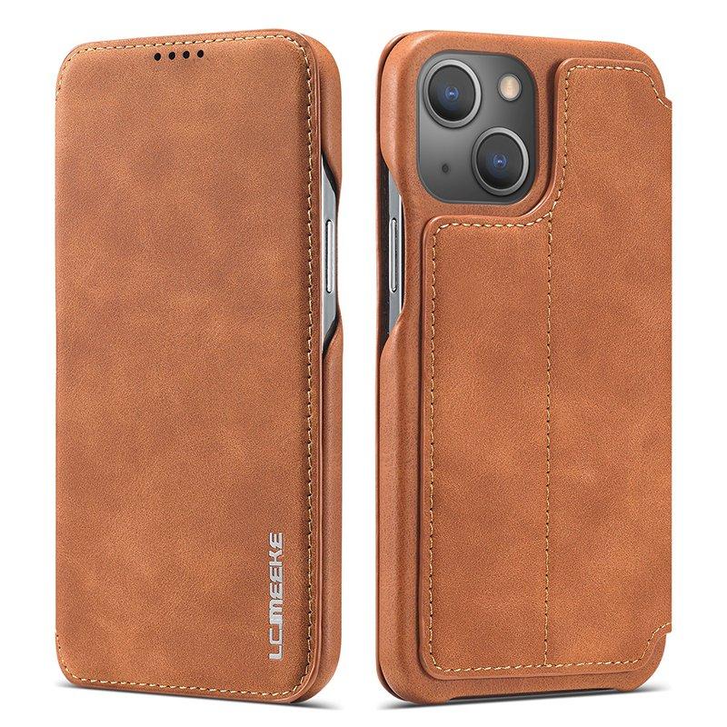 LC.IMEEKE iPhone 15 Plus Fodral KonstLäder - Brun