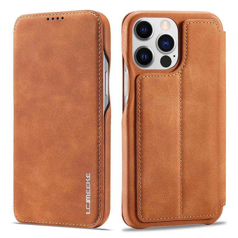 LC.IMEEKE iPhone 15 Pro Fodral KonstLäder - Brun