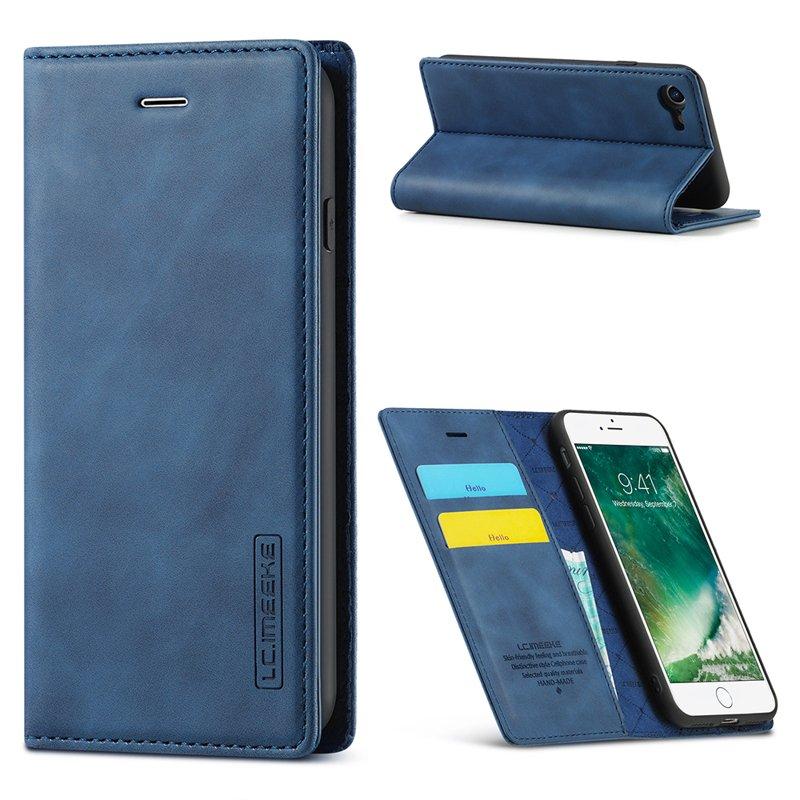 LC.IMEEKE Mobilskal till iPhone 7/8/SE (2020)/SE (2022) KonstLäder - Blå