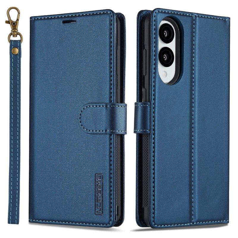 LC.IMEEKE L2 Series Samsung Galaxy S25 Edge Plånboksfodral Konstläder - Blå