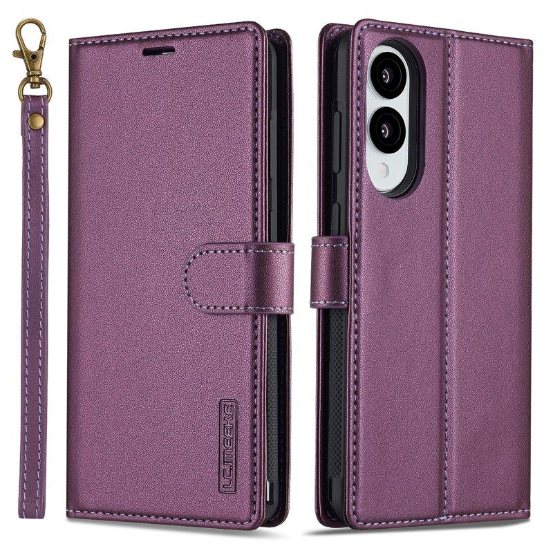 LC.IMEEKE L2 Series Samsung Galaxy S25 Edge Plånboksfodral Konstläder - Lila