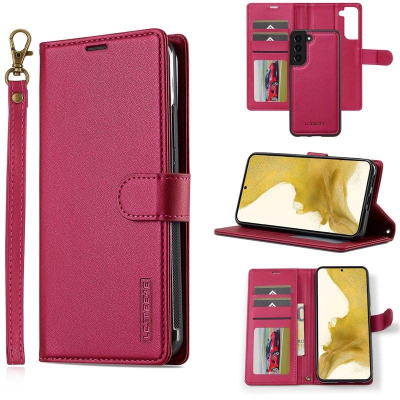 LC.IMEEKE L2 Series Samsung Galaxy S25+ Plånboksfodral Konstläder - Röd