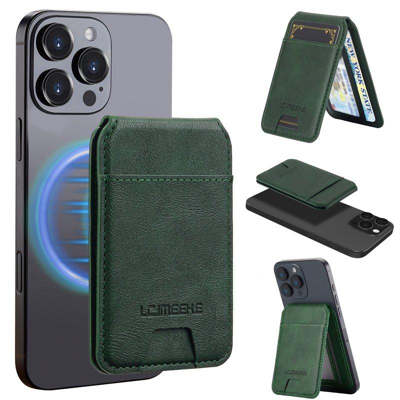LC.IMEEKE Phone Magnetic Card Holder - Äkta läder - Grön