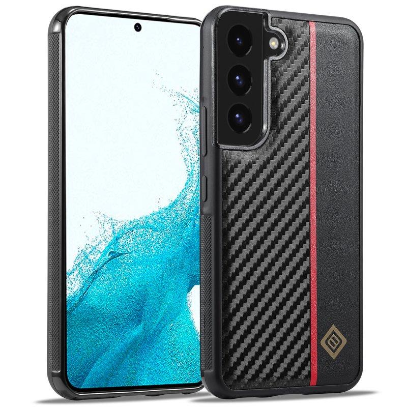 LC.IMEEKE Protective Fodral Samsung Galaxy S22 - KonstLäder - Svart