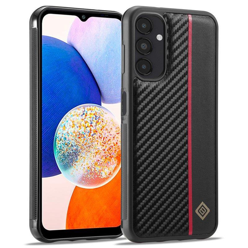 LC.IMEEKE Samsung Galaxy A14 Fodral - KonstLäder - Svart