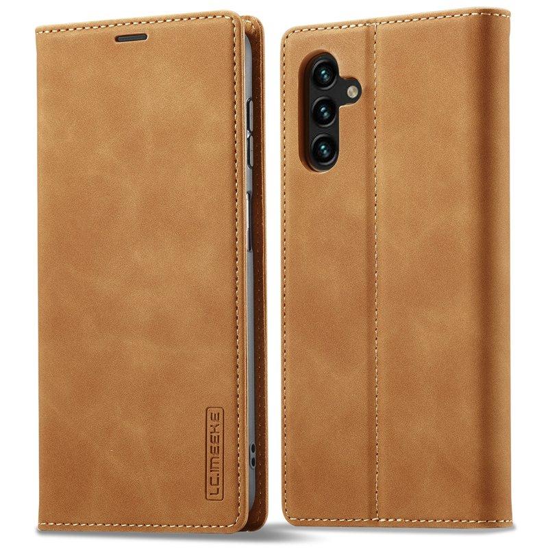 LC.IMEEKE Samsung Galaxy A16 Konstläder Plånboksfodral TPU+PU Flip - Brun