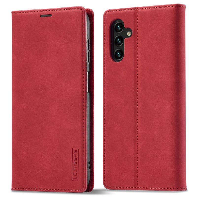 LC.IMEEKE Samsung Galaxy A16 Konstläder Plånboksfodral TPU+PU Flip - Röd