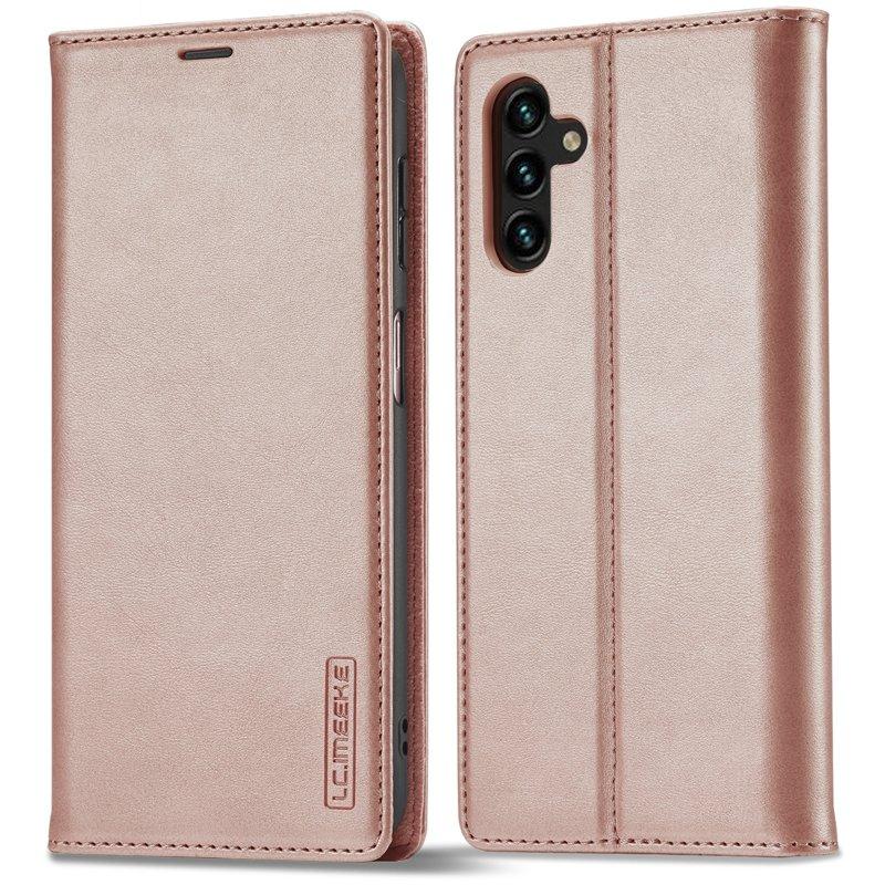 LC.IMEEKE Samsung Galaxy A16 Konstläder Plånboksfodral TPU+PU Flip - Roséguld