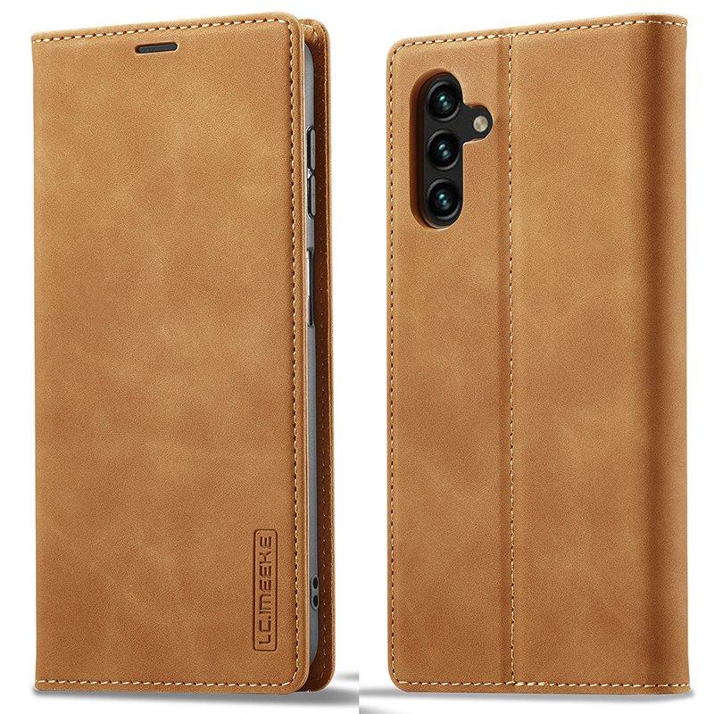 LC.IMEEKE Samsung Galaxy A54 5G Plånboksfodral Konstläder - Brun