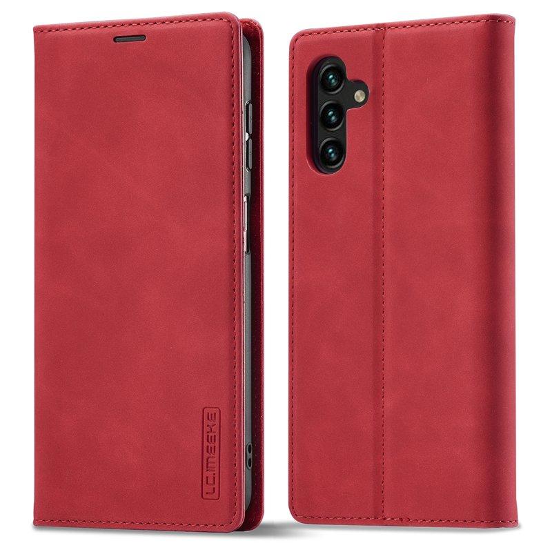 LC.IMEEKE Samsung Galaxy A54 5G Plånboksfodral Konstläder - Röd