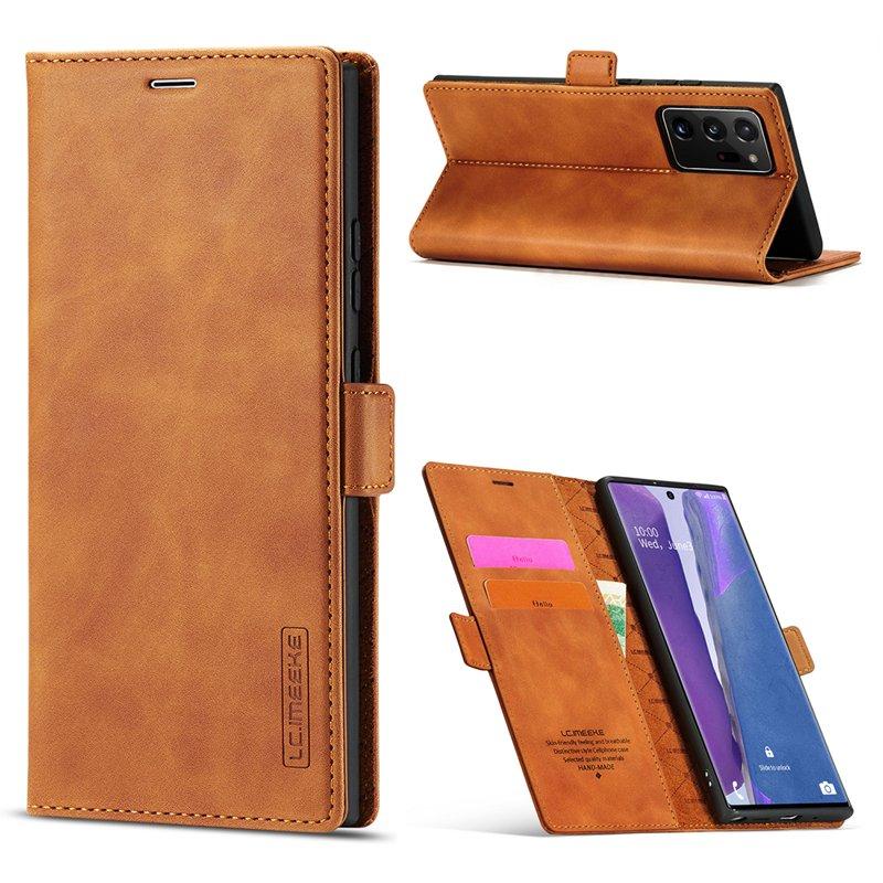 LC.IMEEKE Mobilskal till Samsung Galaxy Note20 Ultra KonstLäder - Brun
