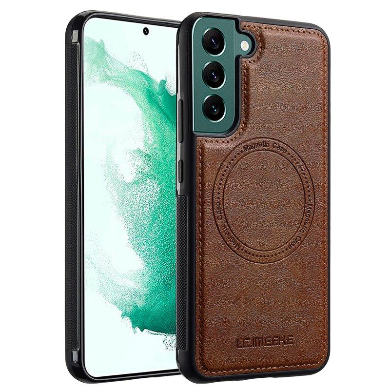 LC.IMEEKE Samsung Galaxy S22 5G Fodral KonstLäder - Brun
