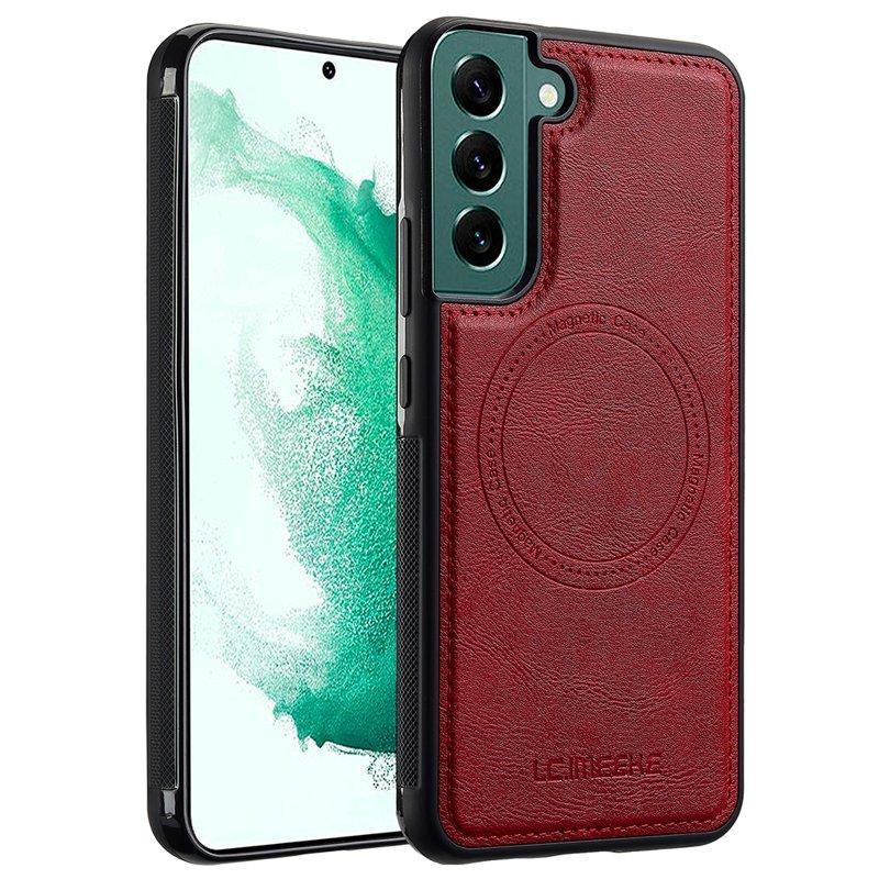 LC.IMEEKE Samsung Galaxy S22 5G Fodral - KonstLäder - Röd