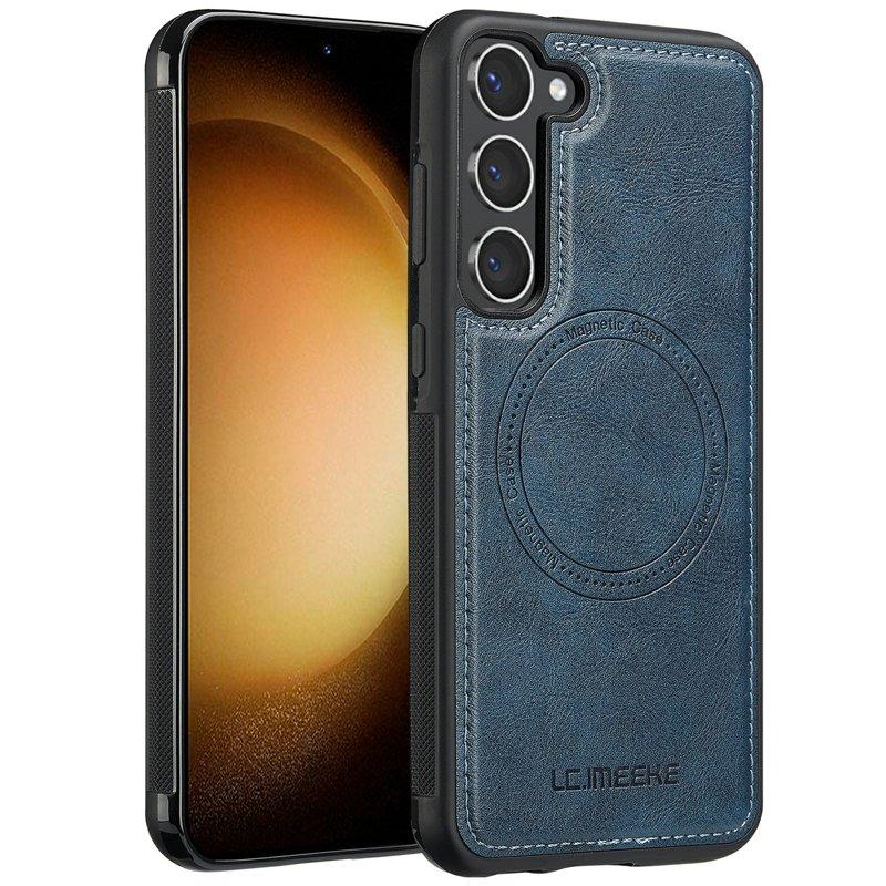 LC.IMEEKE Samsung Galaxy S23+ Fodral - KonstLäder - Blå