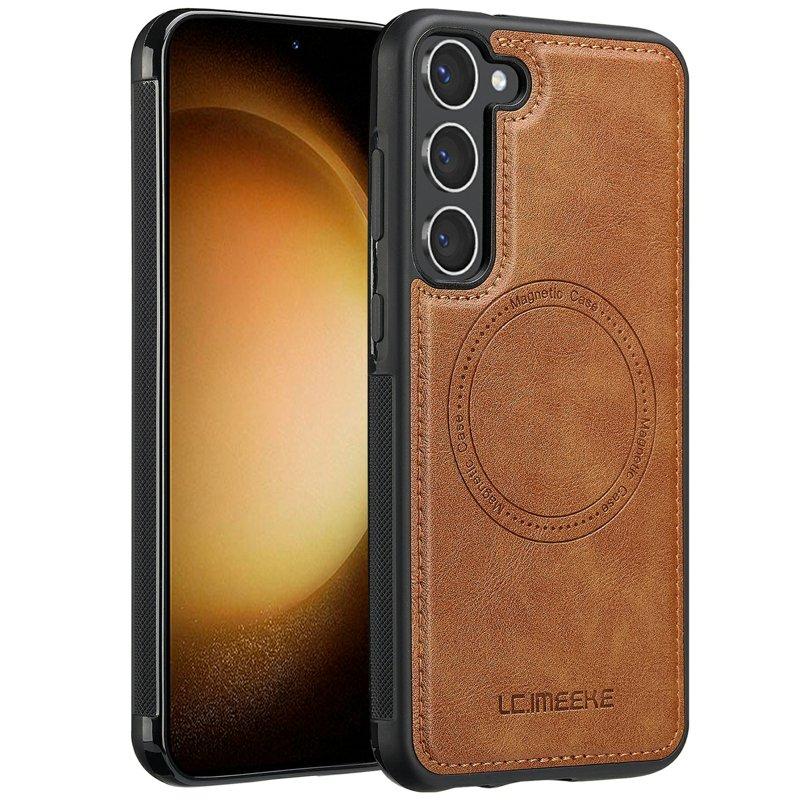 LC.IMEEKE Samsung Galaxy S23+ Fodral - KonstLäder - Brun