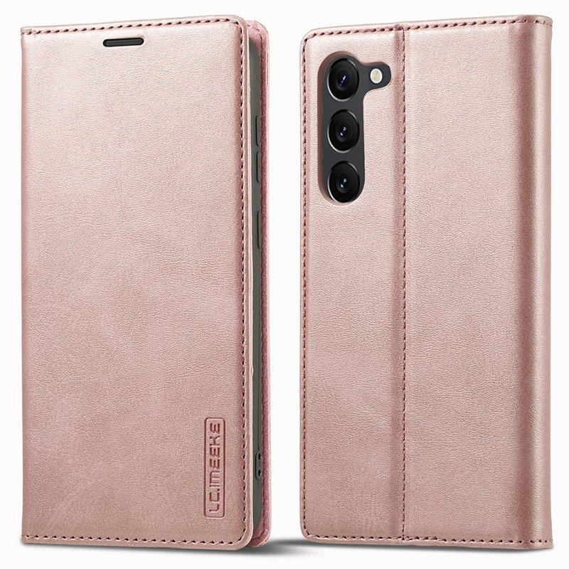 LC.IMEEKE Samsung Galaxy S23 Plånboksfodral Konstläder - Rosa