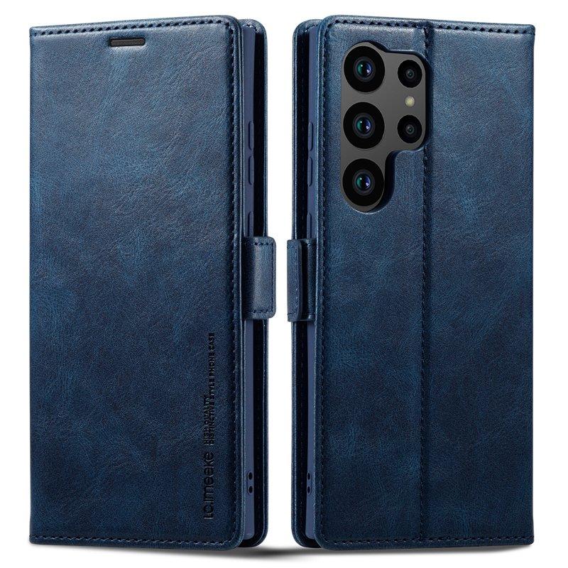 LC.IMEEKE Samsung Galaxy S23 Ultra Plånboksfodral Konstläder - Blå