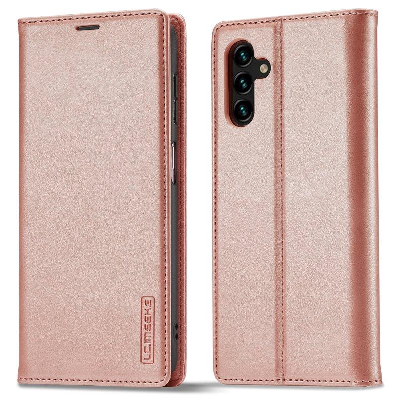 LC.IMEEKE Samsung Galaxy S24 FE Plånboksfodral Konstläder - Roséguld