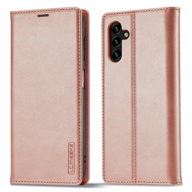 LC.IMEEKE Samsung Galaxy S25 FE Plånboksfodral Konstläder - Roséguld