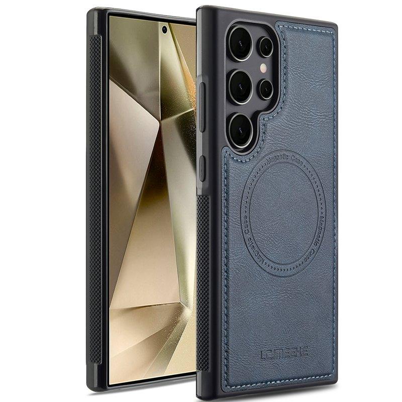 LC.IMEEKE Samsung Galaxy S25 Ultra Fodral KonstLäder - Blå