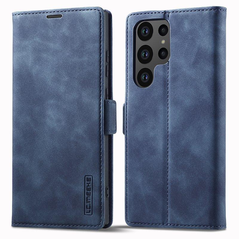 LC.IMEEKE Samsung Galaxy S25 Ultra Plånboksfodral Konstläder- Blå