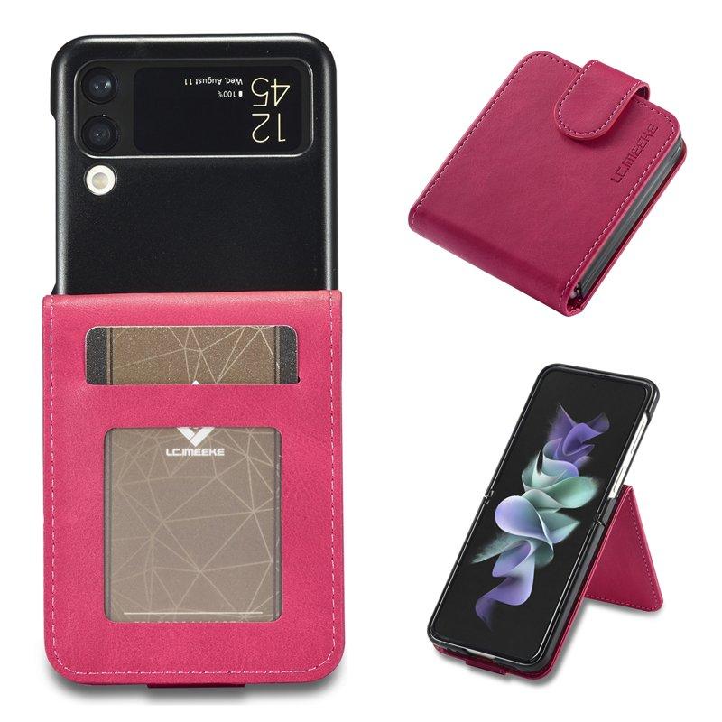 LC.IMEEKE Samsung Galaxy Z Flip3 Fodral KonstLäder - Rosa