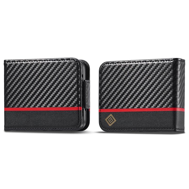 LC.IMEEKE Samsung Galaxy Z Flip3 Fodral KonstLäder - Svart