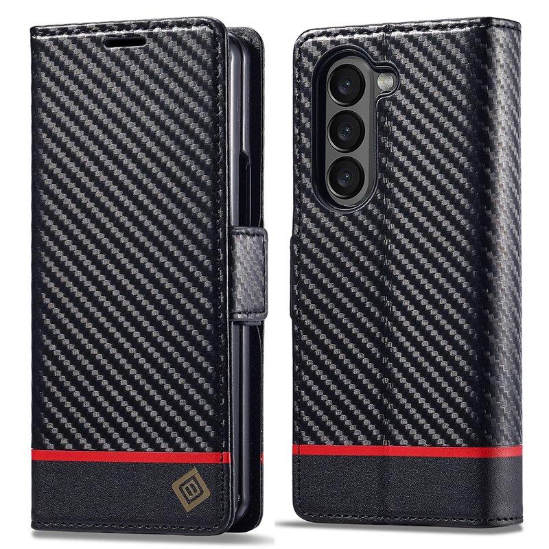 LC.IMEEKE Samsung Galaxy Z Fold5 Plånboksfodral Konstläder - Horisontell Rand