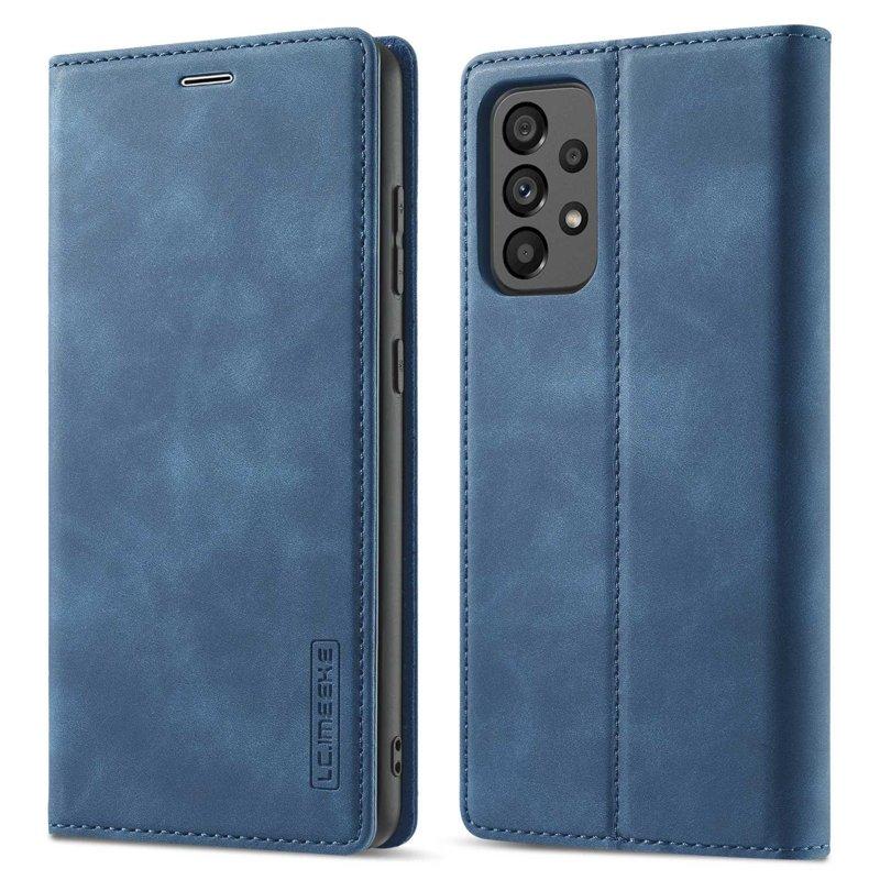 LC.IMEEKE Style Plånboksfodral Samsung Galaxy A73 5G - Konstläder - Blå