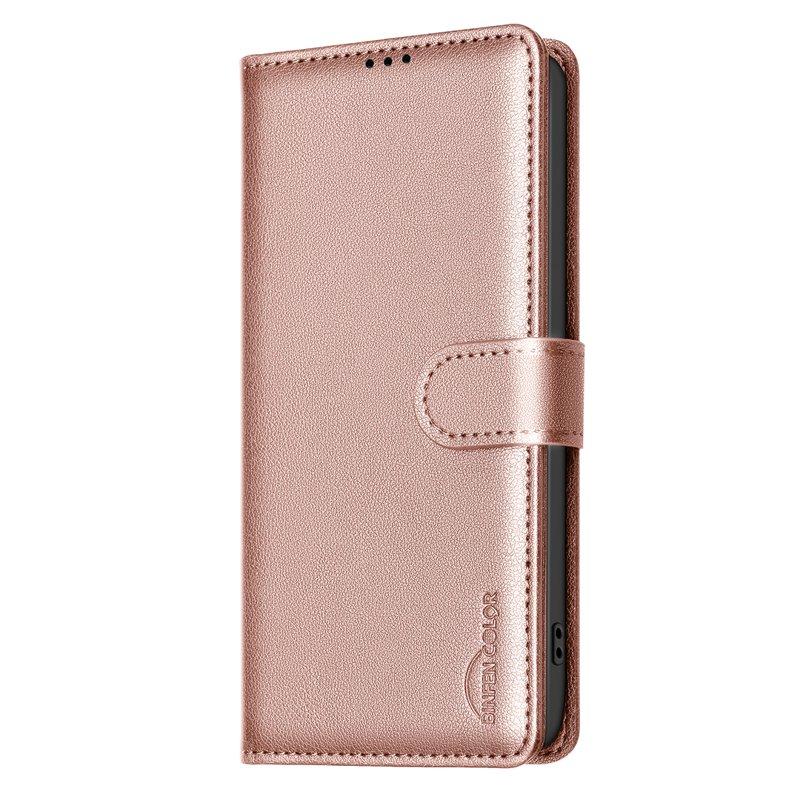 BINFEN Samsung Galaxy A37 Plånboksfodral Konstläder RFID Skydd - Rosa Gold