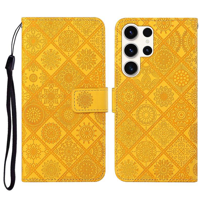 LC.IMEEKE Plånboksfodral för Samsung Galaxy S26 Ultra Äkta läder - Gul