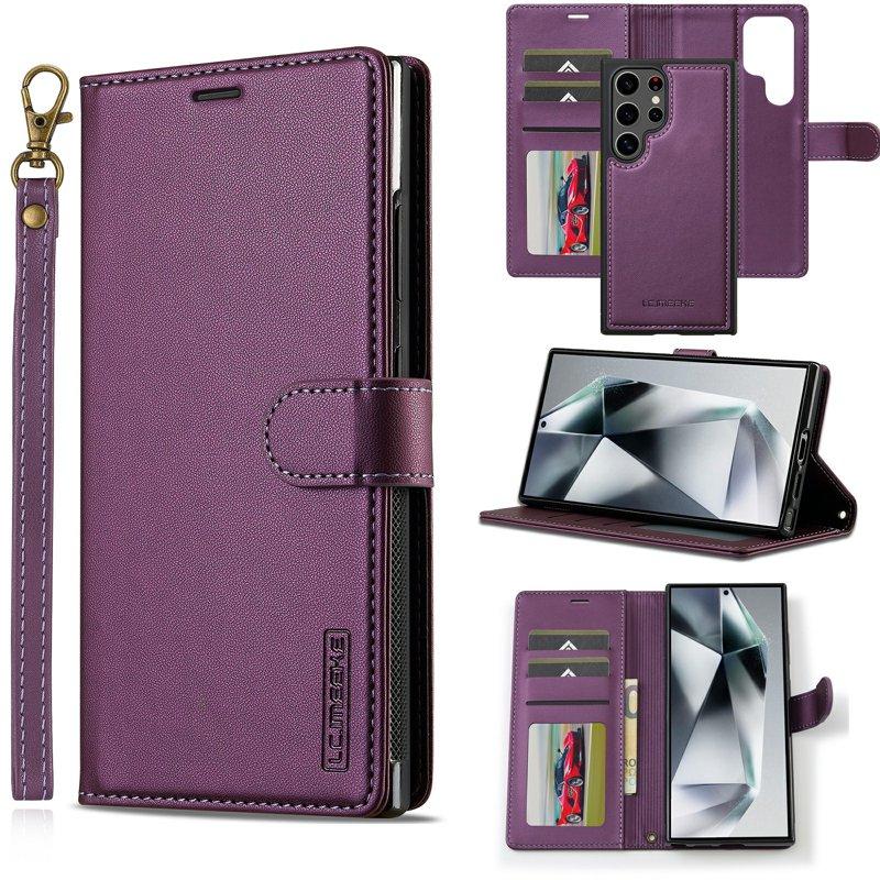 LC.IMEEKE Plånboksfodral för Samsung Galaxy S26 Ultra Konstläder Magnetiskt Lila