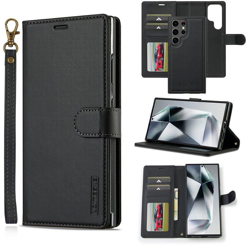 LC.IMEEKE Plånboksfodral för Samsung Galaxy S26 Ultra Konstläder Svart