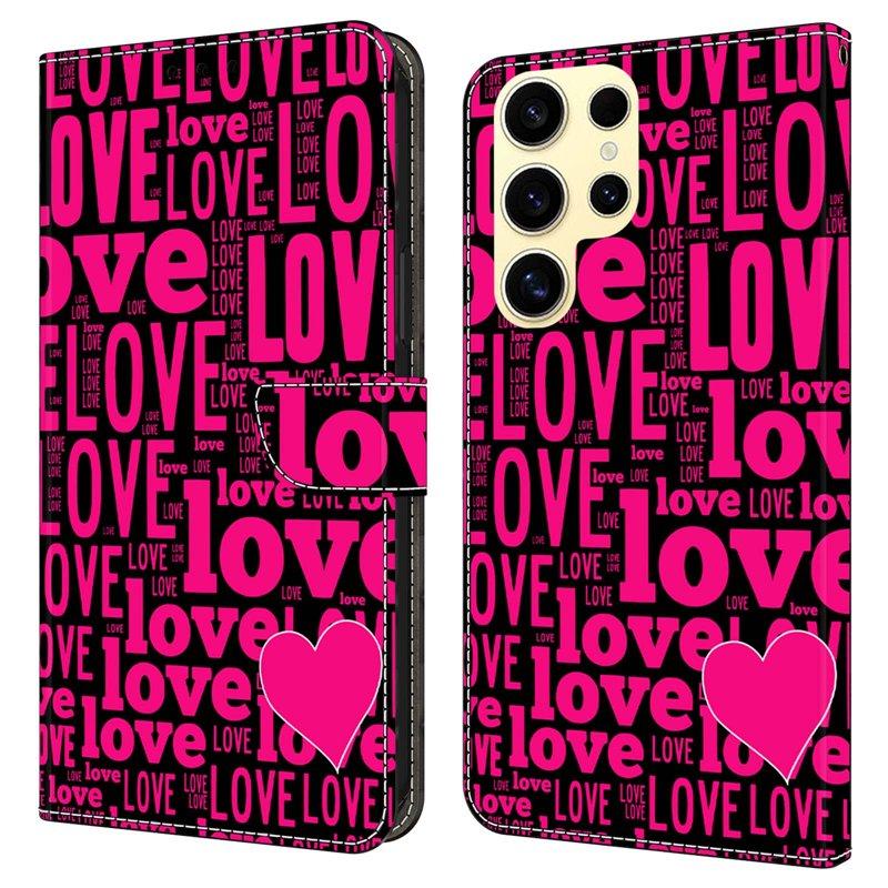 Plånboksfodral för Samsung Galaxy S26 Ultra Mönstertryck Konstläder - Svart