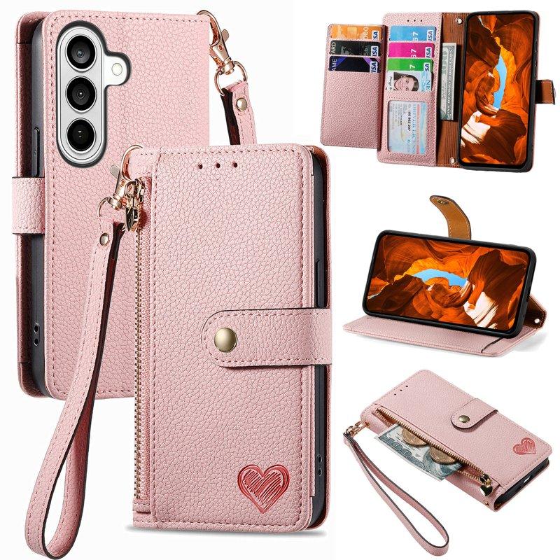 Plånboksfodral för Samsung Galaxy S26 Konstläder RFID - Rosa