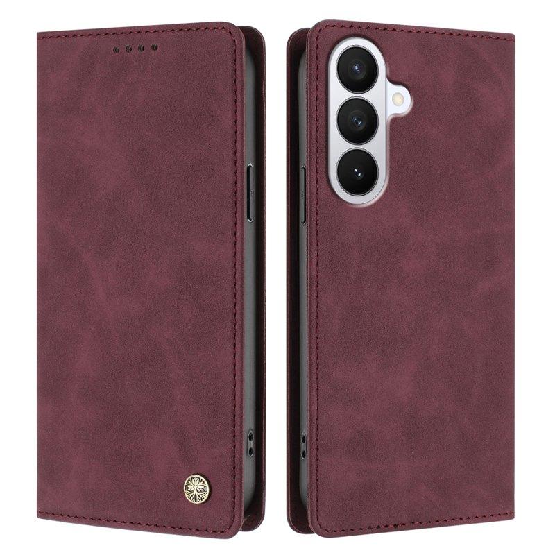 Plånboksfodral för Samsung Galaxy S26 Konstläder RFID - Vinröd