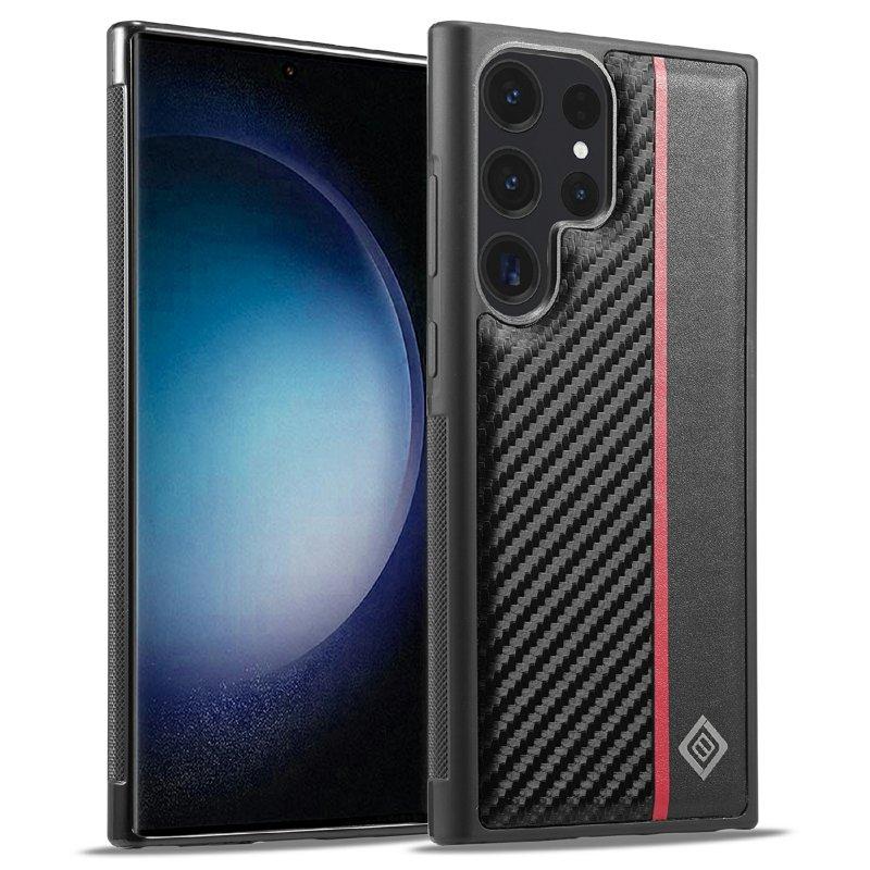 LC.IMEEKE Mobilskal för Samsung Galaxy S26 Ultra Konstläder TPU - Svart