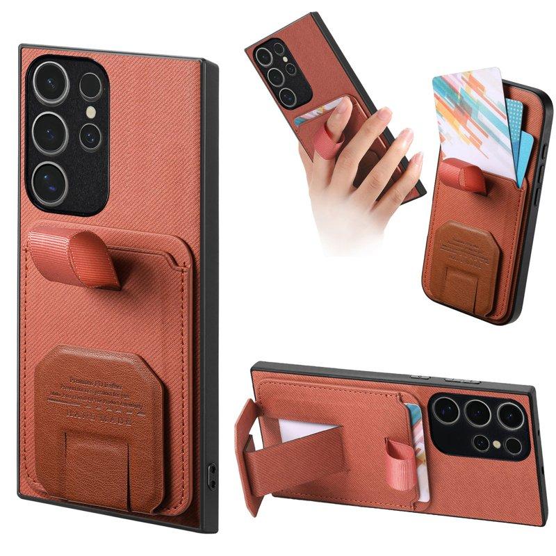 Mobilskal för Samsung Galaxy S26 Ultra Kickstand Card Slot TPU - Brun