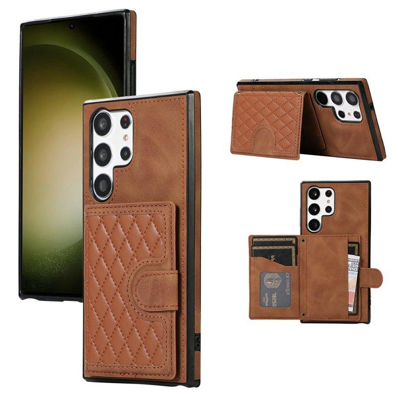 Mobilskal för Samsung Galaxy S26 Ultra Kickstand Card Slot TPU - Brun