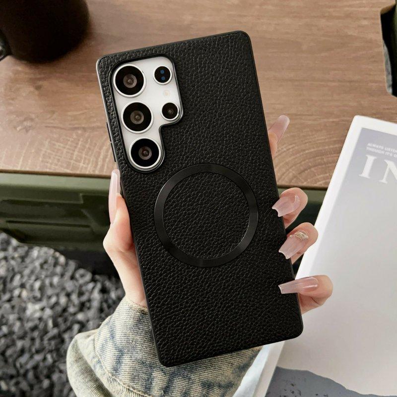 Mobilskal för Samsung Galaxy S26 Ultra Magnetiskt PU + TPU - Svart